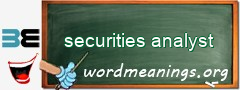 WordMeaning blackboard for securities analyst